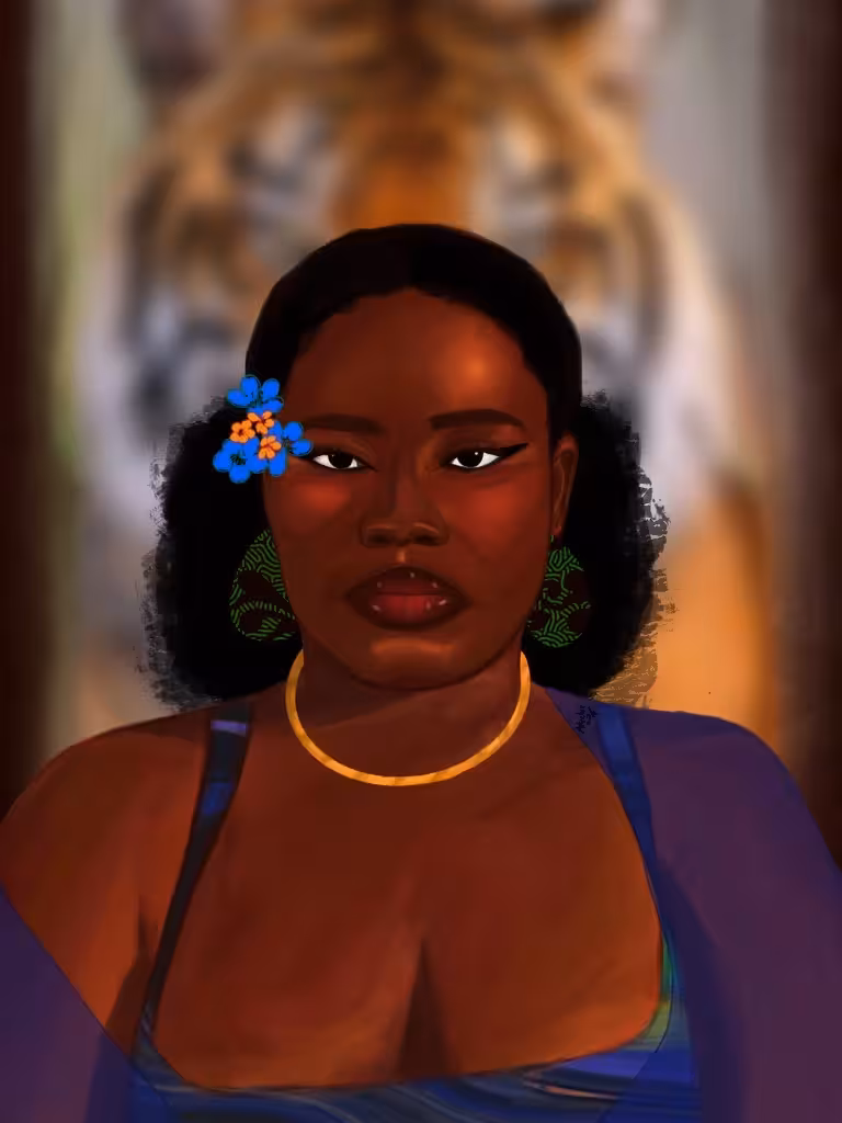 A digital art image of Bukola Ogunleye